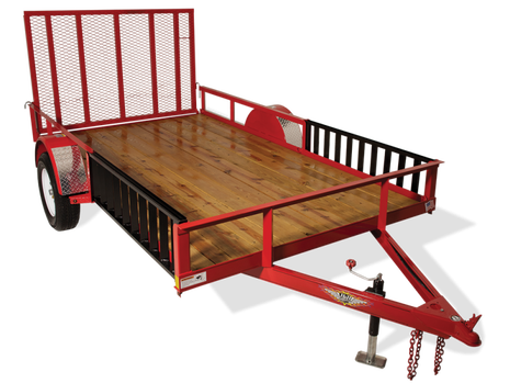 H&H Trailers ATV UTV Utility Red with Wood Decking