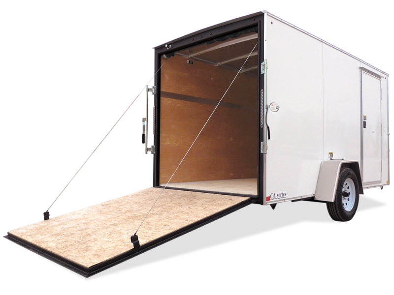 H&H Enclosed Cargo Trailer Ramp Door Open
